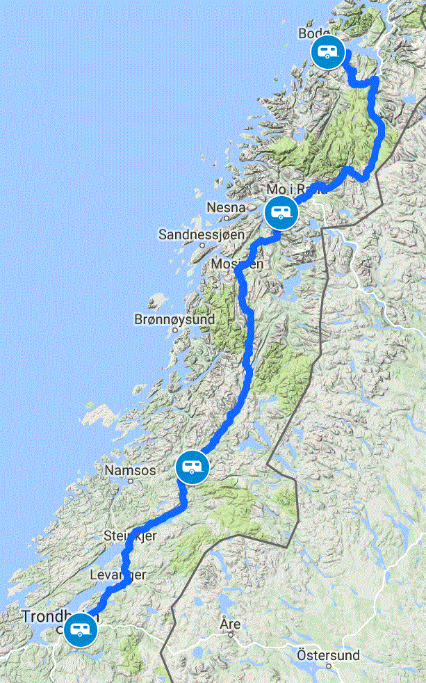 700km to Trondheim - Bodo Storsand Route