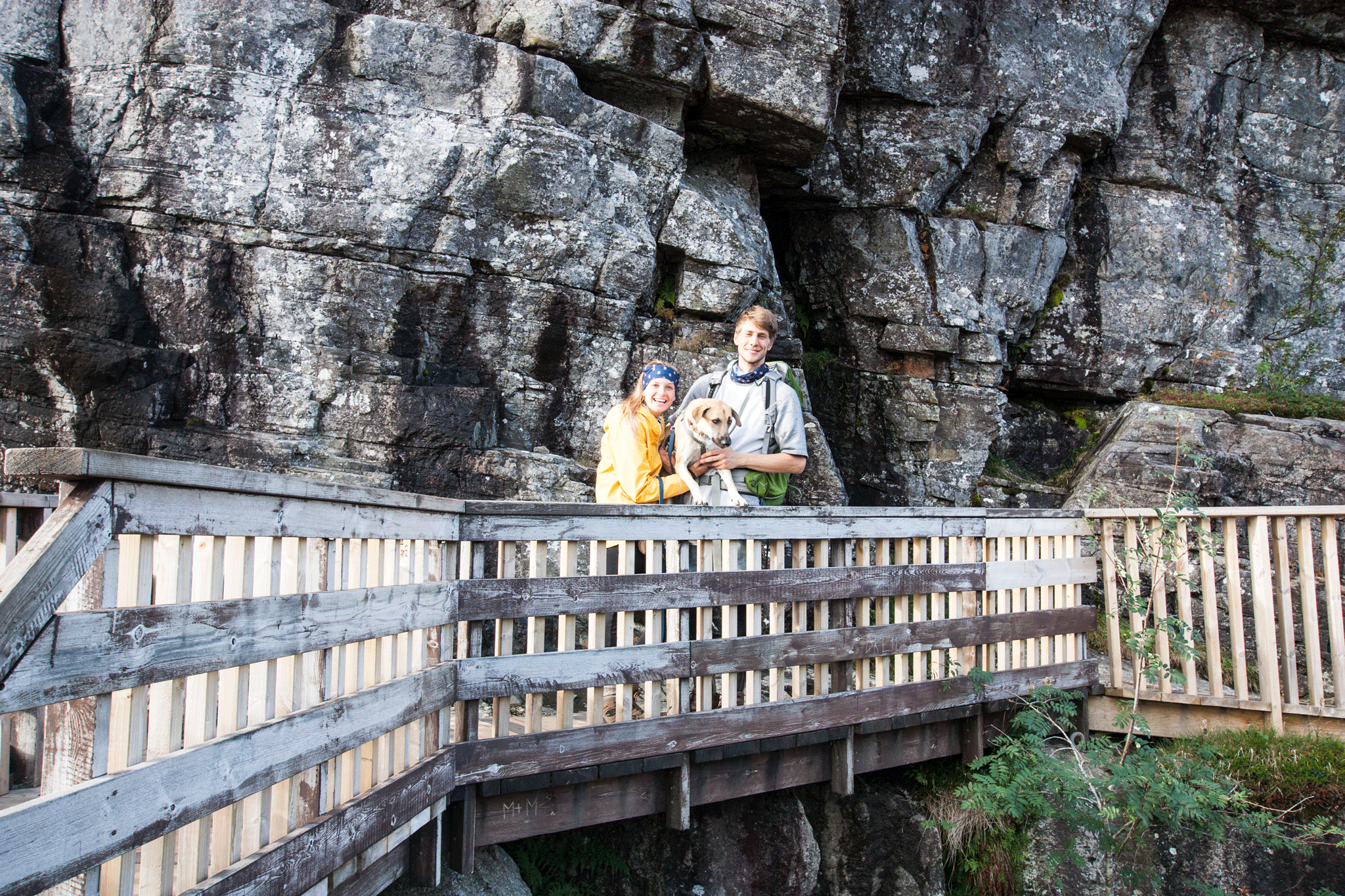 Preikestolen Friends on bridge