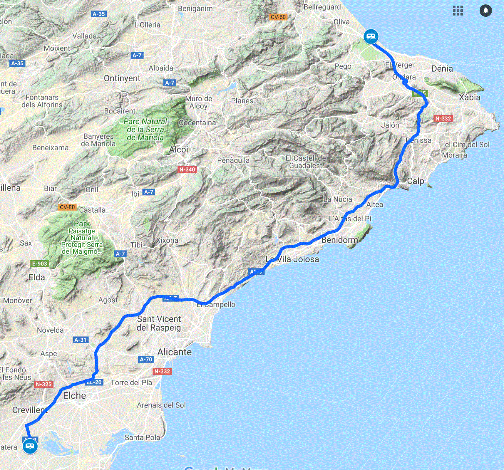 31.01.2019 Route - Denia