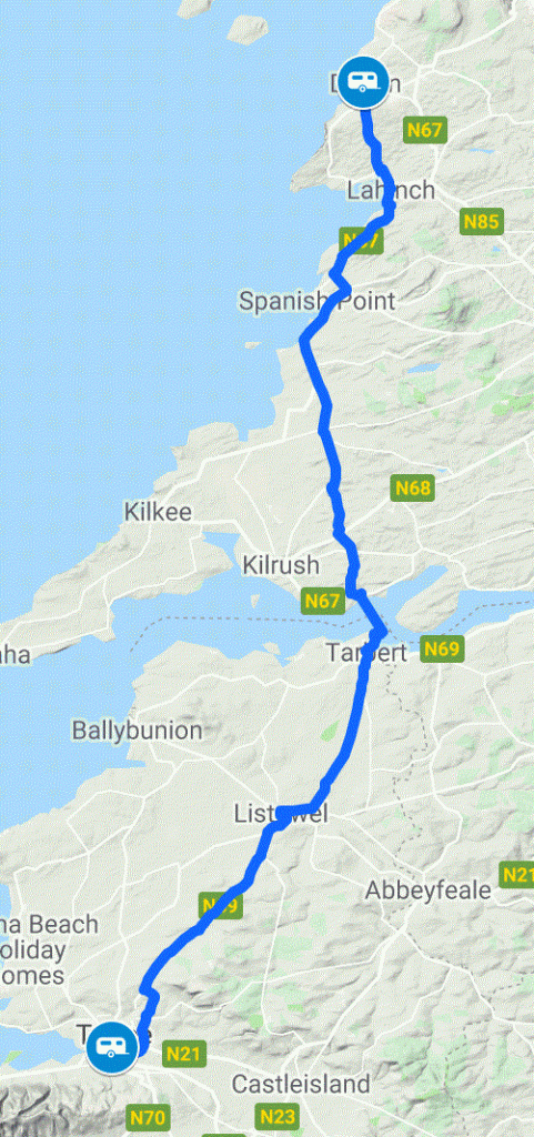 Into County Clare - Route from Tralee Caravan Touring Europe