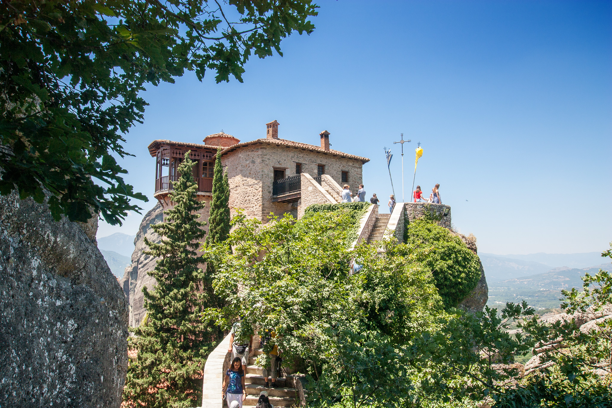 Holy Monastery Of Saint Barbara Roussanou From The Stairs