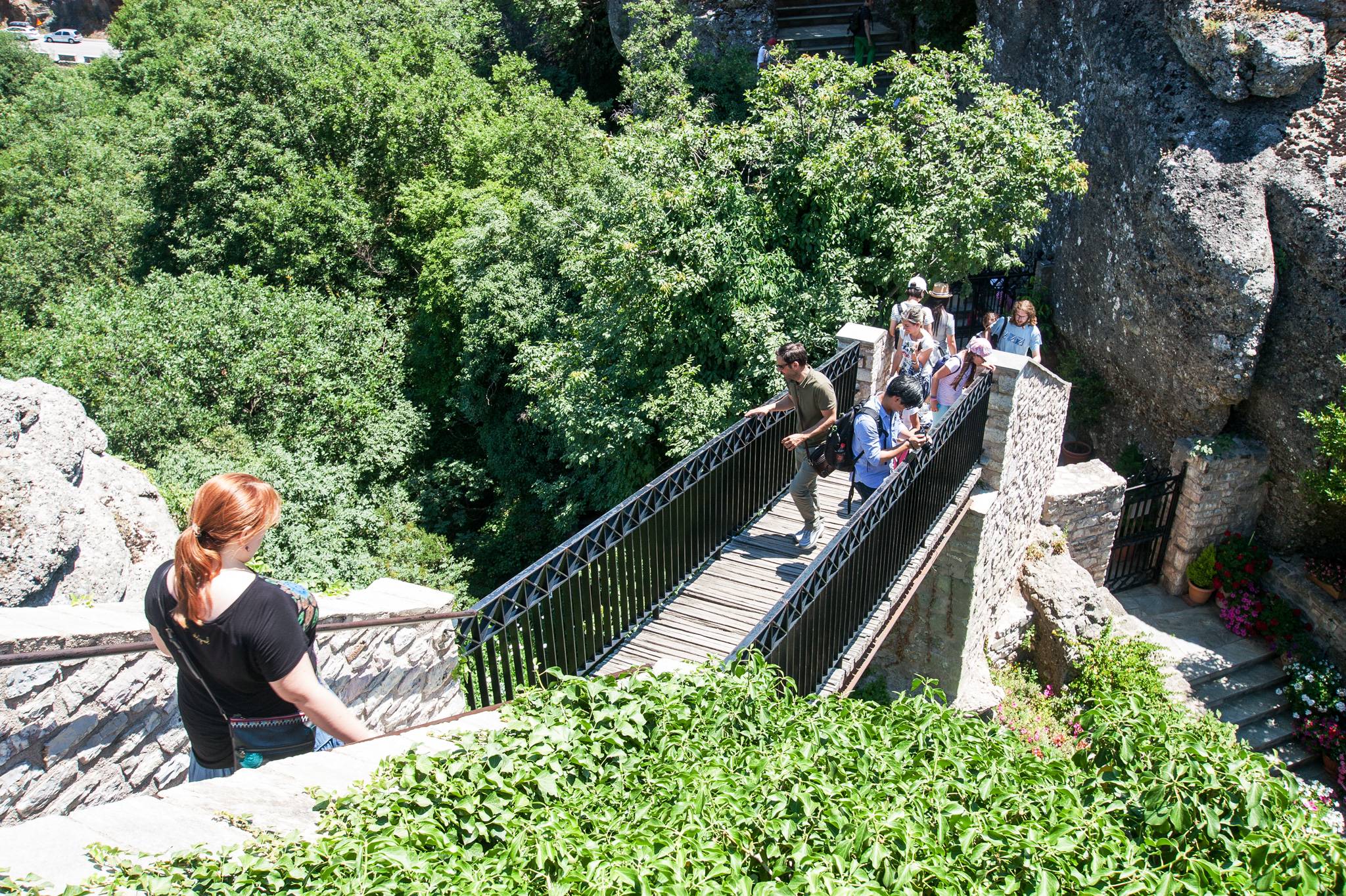 Holy Monastery Of Saint Barbara Roussanou Stairs And Bridge